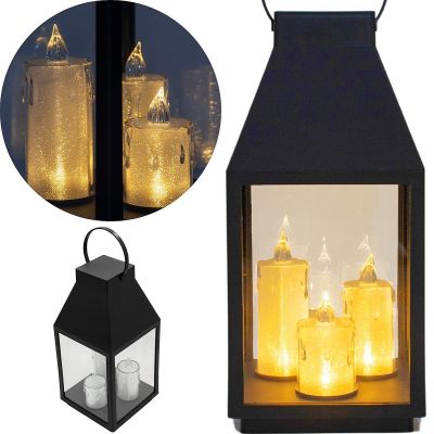 DECORATIVE LANTERN WITH 3 CANDLES