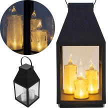DECORATIVE LANTERN WITH 3 CANDLES