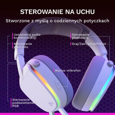 8. Glorious Gaming Glorious GHS Eternal RGB – RGB Stereo Gaming Headphones for PC, PS5, PS4, Switch – Custom-Tuned Drivers, Detachable Microphone, USB-C – Durable, 24/7 Comfort – White