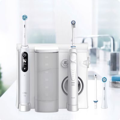 3. Oral-B iO6 & OxyJet Adult Rotating-Pulsating Toothbrush White