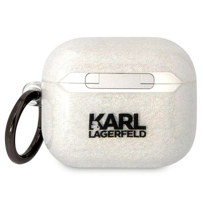 2. Karl Lagerfeld KLA3HNKCTGT Airpods 3 cover transparent Gliter Karl&Choupette