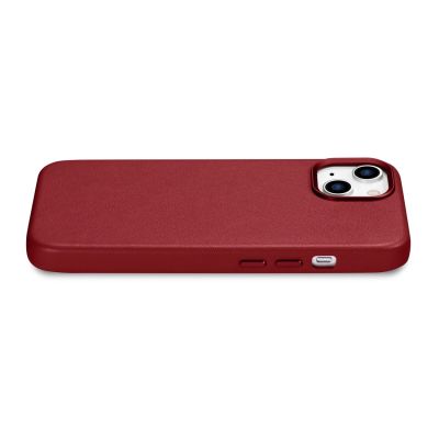 10. iCarer Case Leather case cover made of natural leather for iPhone 14 Plus red (compatible with MagSafe)