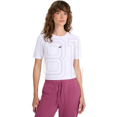 Women's T-shirt 4F F2971 white 4FWAW25TTSHF2971 10S