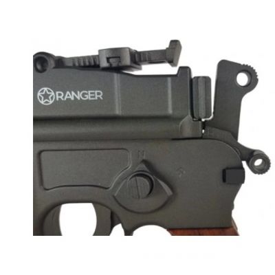 26. RANGER M712 Broomhandle FULL AUTO BLOWBACK air pistol, 4.5 BBs, 19 shots. KWC