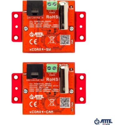 Set of active converters for Ethernet and PoE transmission ATTE xCOAX4-SET