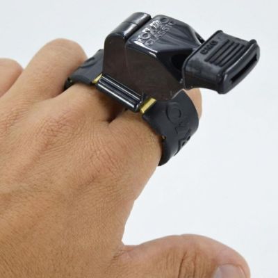 5. FOX 40 CLASSIC CMG WHISTLE BLACK FINGERGRIP