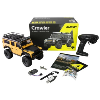 3. Amewi RC Crawler Mini-D90 AMXRock 4WD 1:16 RTR Remote-Controlled Car in Yellow