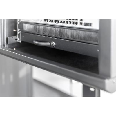 11. Keyboard shelf with lock 19" 1U Digitus black RAL 9005