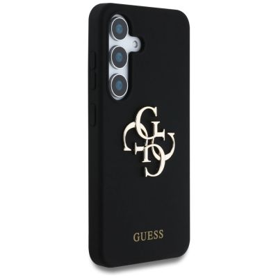 4. Guess Silicone Big 4G Logo Bottom Script case for Samsung Galaxy S25 - black