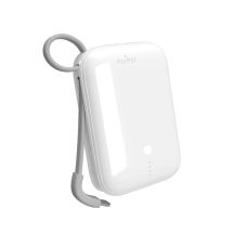 Puro Power Link 10 Plus 10000mAh Power Bank with Built-in USB-C Cable – White