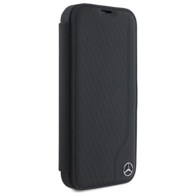 4. Mercedes Leather Wood Imitation iPhone 16 Case - Black
