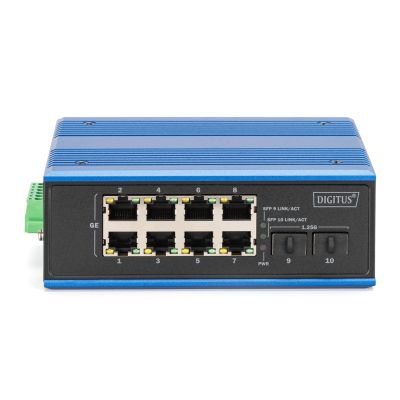 4. Industrial Ethernet Switch 8+2 -Port Gigabit PoE Switch 8 Port GE PoE RJ45, 2 GE SFP Port