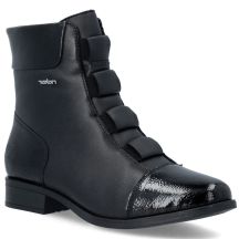 Rieker 77053-00 comfortable black women's leather ankle boots