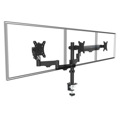 12. MACLEAN 3-Monitor Mount, Gas Spring, 17"-27", 2-8KG, Black MC-137
