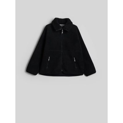 9. Women's loose sherpa fleece with stand-up collar 4F 4FWAW26TFLEF463-20S