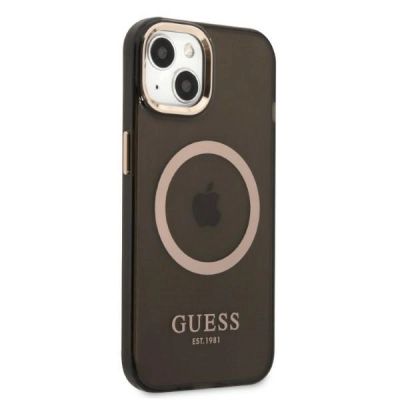 4. Guess Gold Outline Translucent MagSafe case for iPhone 13 - black