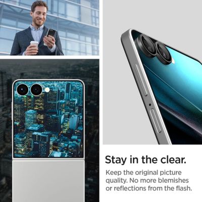 9. Spigen Optik Pro HD Glas.TR EZ Fit 2-pack Camera Protector for Samsung Galaxy Z Flip 7 - Black