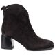 7. Women's leather ankle boots with high heels, chocolate, Vinceza 91178
