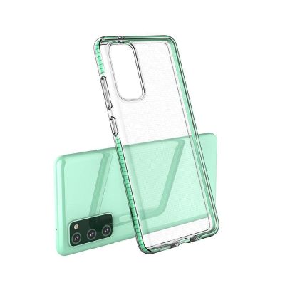 3. Spring Case clear TPU gel protective cover with colorful frame for Samsung Galaxy A72 4G black