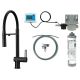 Kitchen faucet with water filtration kit and flexible spout