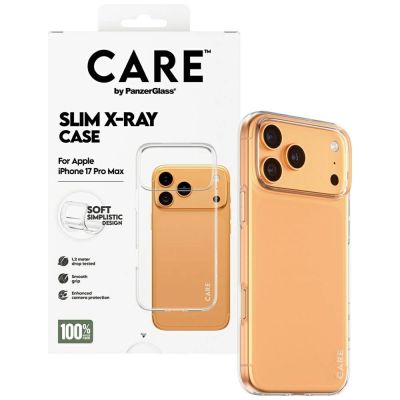 4. CARE by PanzerGlass Fashionable X-Ray Soft Basic Case for iPhone 17 Pro Max - Transparent