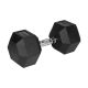 HEX 25 kg rubber-coated cast iron dumbbell REBEL ACTIVE