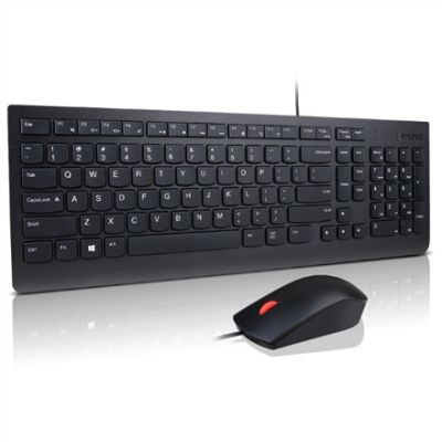 5. Lenovo Basic | Keyboard and Mouse Combo | Wired | US Euro | Black