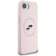 4. Karl Lagerfeld Silicone Karl&Choupette Heads MagSafe iPhone 16e Case - Pink