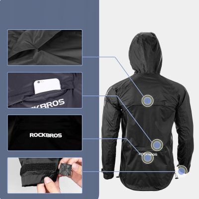 6. Rockbros YPY013BKL rain jacket breathable windproof L - black