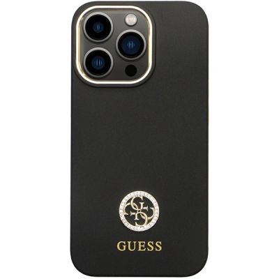 3. Guess GUHCP13LM4DGPK case for iPhone 13 Pro / 13 - black Silicone Logo Strass 4G