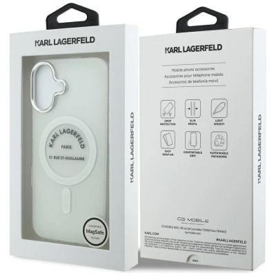 8. Karl Lagerfeld IML Karl RSG Logo MagSafe Case for iPhone 17 - Transparent