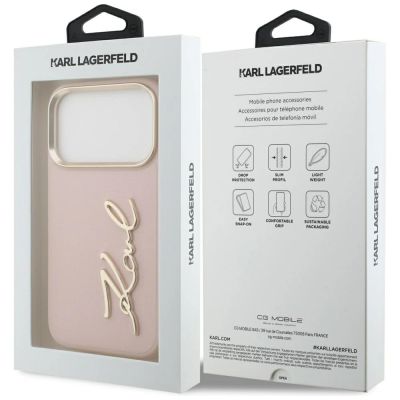 8. Karl Lagerfeld Karl Script Logo iPhone 17 Pro Case - Pink
