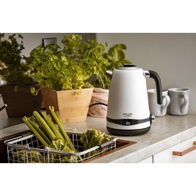 18. Electric kettle with temperature regulation ADLER AD 1295w white