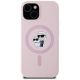 3. Karl Lagerfeld Silicone Karl&Choupette MagSafe iPhone 15 Case - Pink