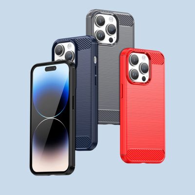12. Carbon Case iPhone 14 Pro flexible gel back cover blue