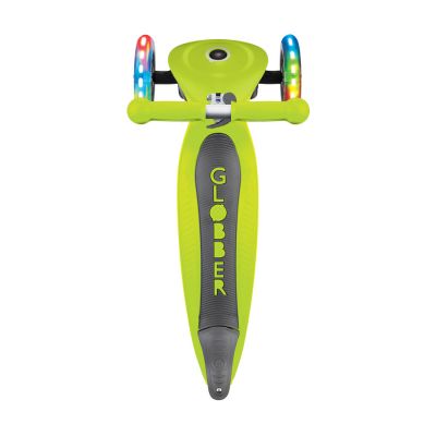 9. Globber Foldable 3-Wheel Scooter Lights Lime Green Jr 437-106