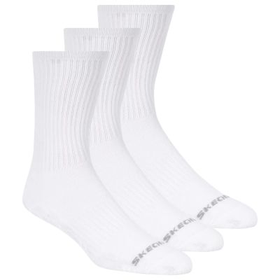 Skechers 3pk Unisex Non Terry Crew S601102-100 White 43-46