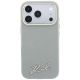 3. Karl Lagerfeld Saffiano Small Script Metal Logo MagSafe Case for iPhone 17 Pro Max / 18 Pro Max - Beige
