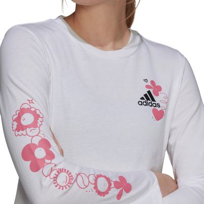 12. adidas Floral Long Sleeve T-shirt W H14699