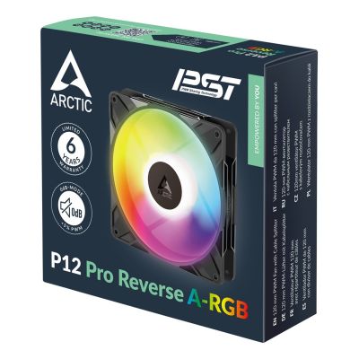 7. ARCTIC Freezer P12 Pro Reverse A-RGB - 3 Pack Computer Case Fan 12 cm Black 3 pcs.