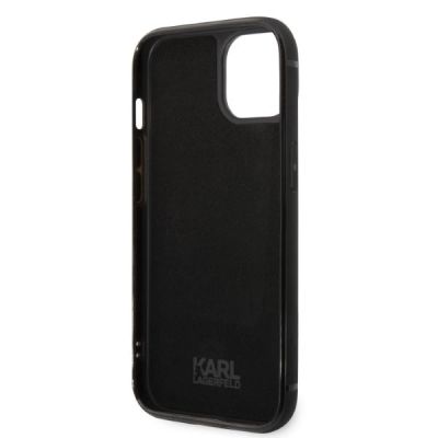 7. Karl Lagerfeld Signature Logo Cardslot Case for iPhone 13 / 14 / 15 - Black