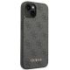 4. Guess 4G Metal Gold Logo Case for iPhone 14 Plus / 15 Plus - Gray