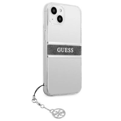 4. Guess GUHCP13SKB4GGR iPhone 13 mini 5.4" Transparent hardcase 4G Gray Strap Charm