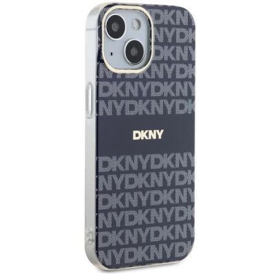 4. DKNY IML Mono & Stripe MagSafe case for iPhone 15 / 14 / 13 - blue