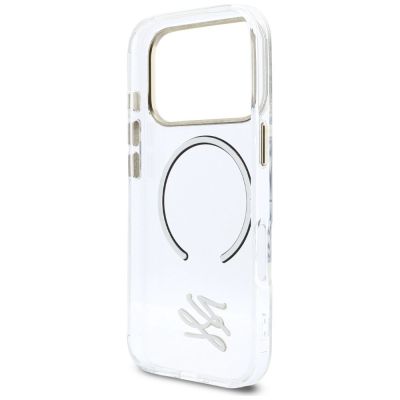 7. Karl Lagerfeld IML KL Script Logo MagSafe Case for iPhone 17 Pro - Clear