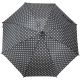 3. Long semi-automatic umbrella with curved handle, black with white dots SEMI LINE