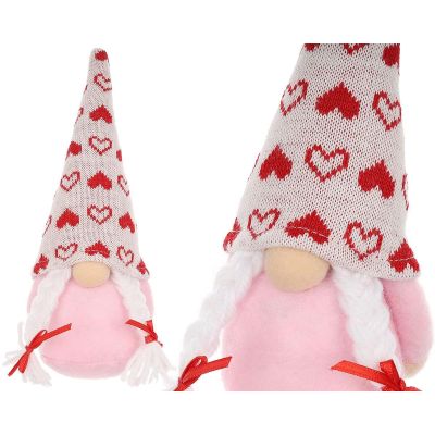 GNOME 20CM VALENTINE'S DAY DECORATION GIRL PINK