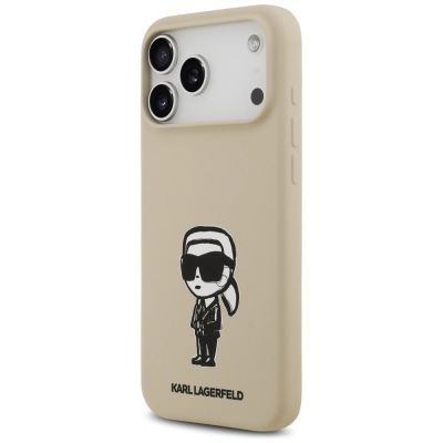 2. Karl Lagerfeld Silicone Karl Sketch & Logo MagSafe Case for iPhone 17 Pro Max - Brown