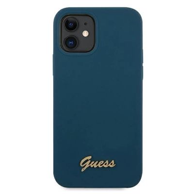 3. Guess GUHCP12SLSLMGBL iPhone 12 mini 5.4" blue/blue hardcase Metal Logo Script