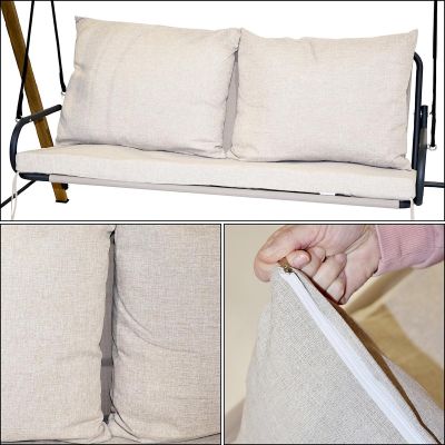 5. 2-PERSON GARDEN AND BALCONY SWING 194x136x173CM SAND